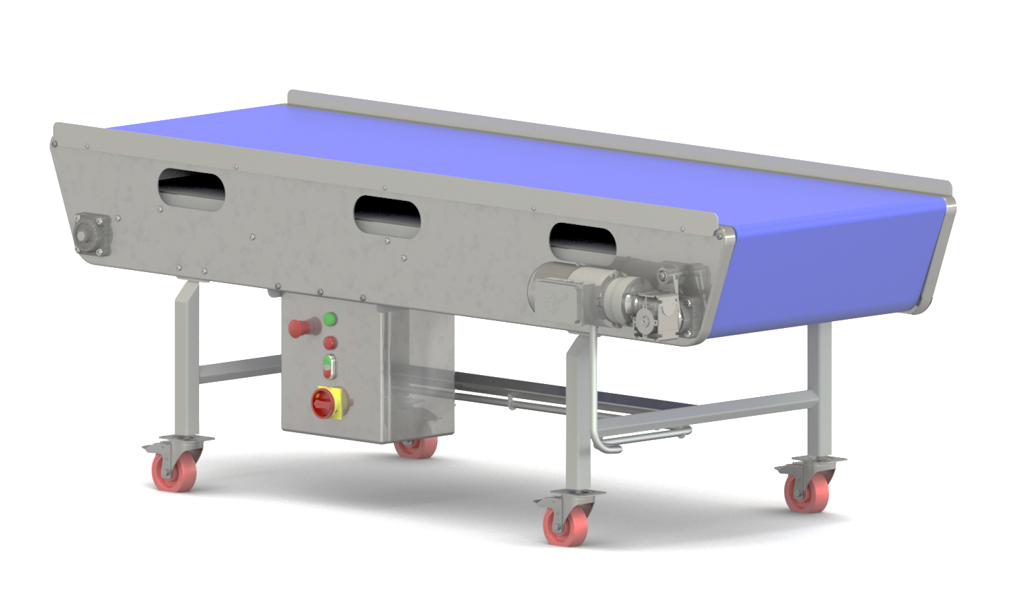 Sofbud. Transporter prosty z taśmą modularną.